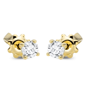 Solitaire Ohrstecker 4er-Krappe 18kt Gelbgold mit 0,29ct Diamanten