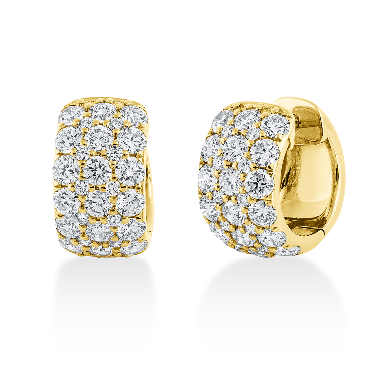 Pavé Creolen  18kt Gelbgold mit 2,90ct Diamanten