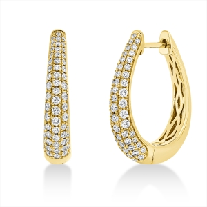 Pavé Creolen  18kt Gelbgold mit 0,94ct Diamanten