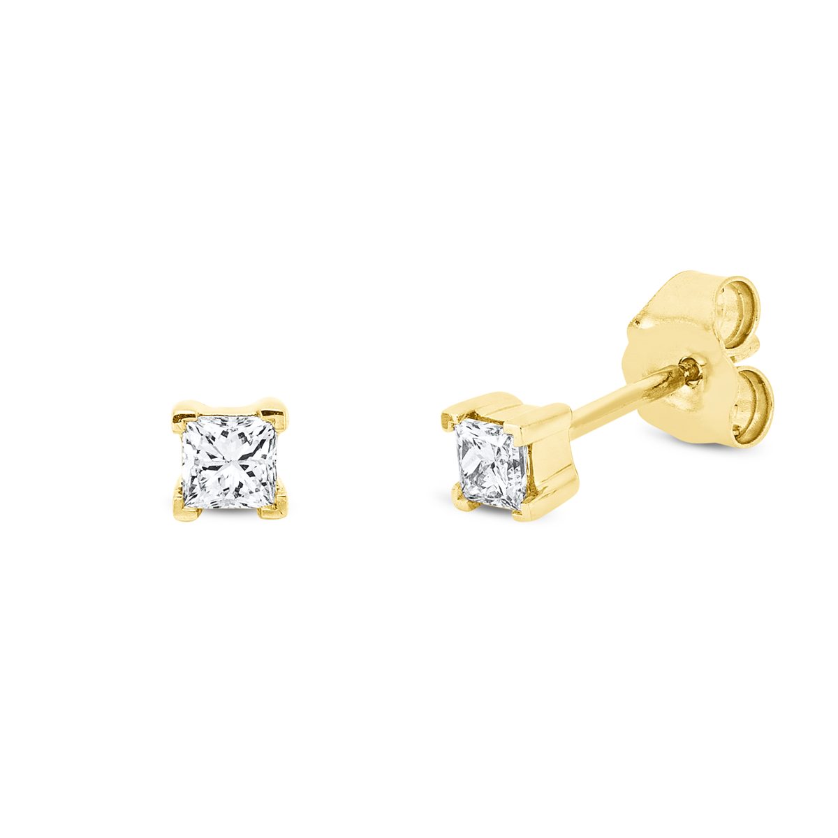 Solitaire Ohrstecker 4er-Krappe 18kt Gelbgold mit 0,23ct Diamanten