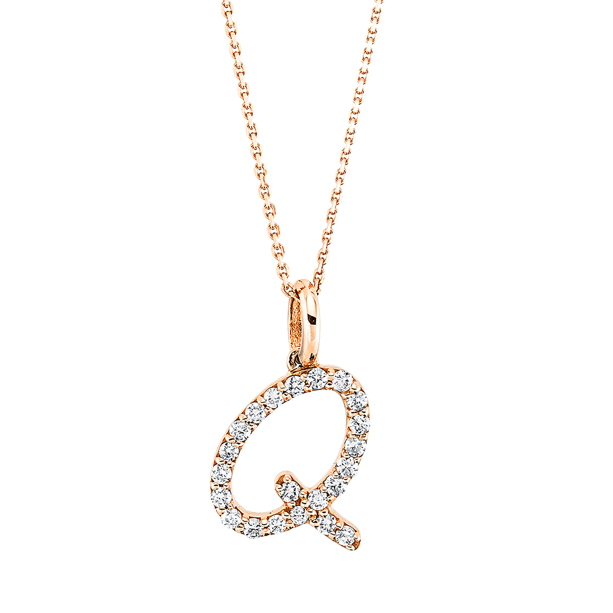 Collier 18 kt RG Q