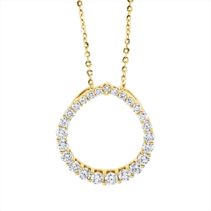 Collier  18kt Gelbgold  Kreis mit 1,15ct Diamanten