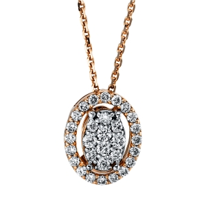 Collier 18 kt RG+WG