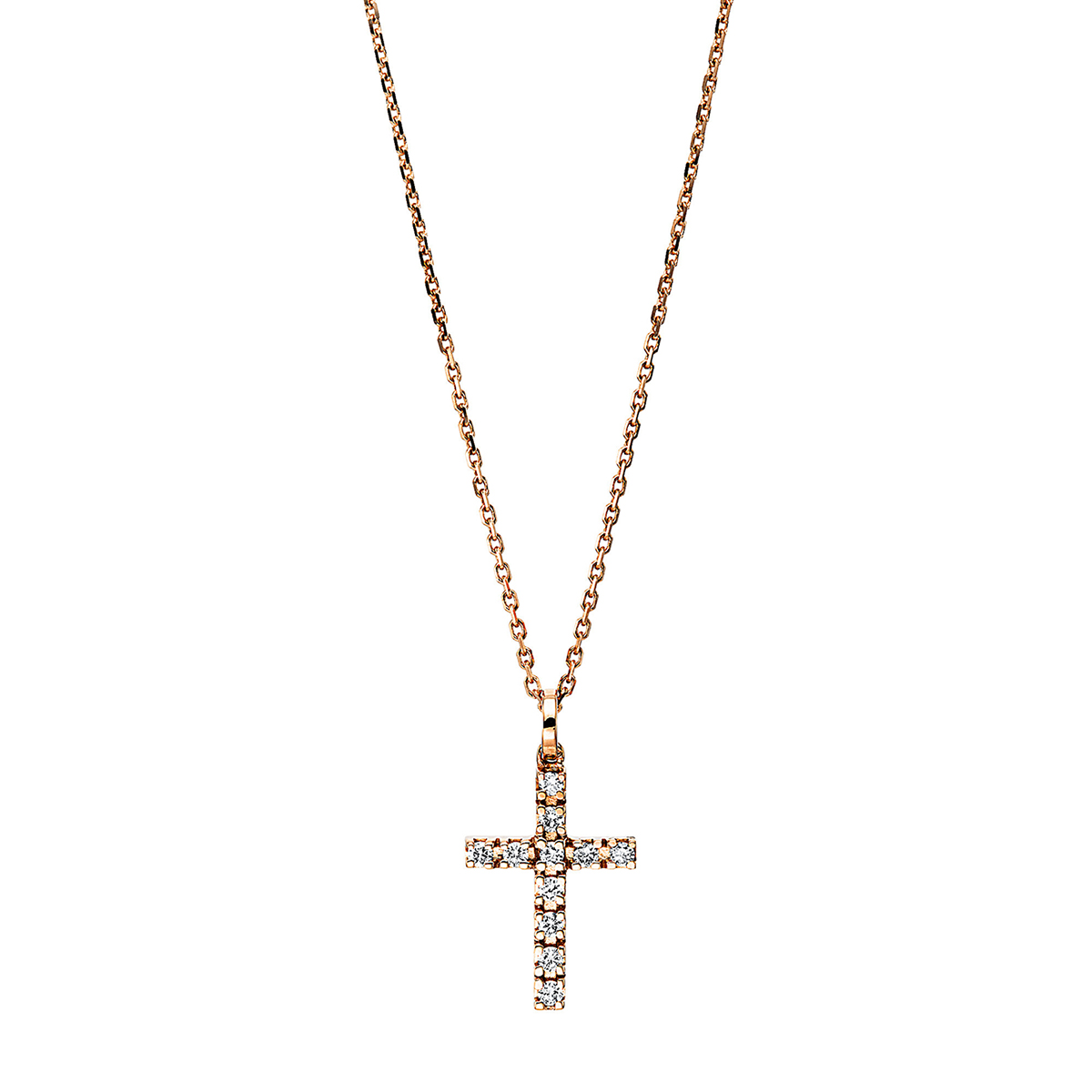 Collier 18 kt RG Kreuz, mit Öse