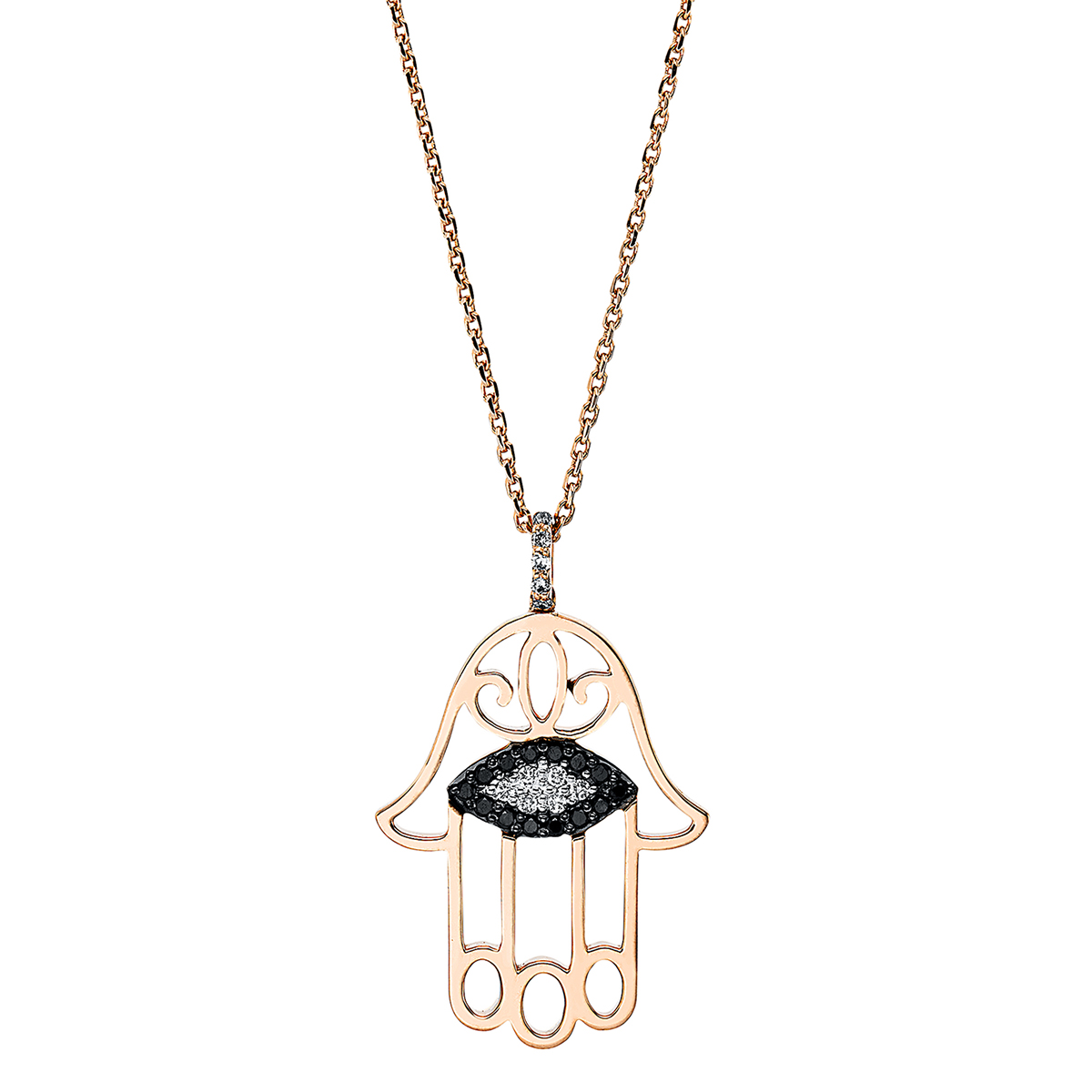 Collier 18 kt RG Hamsa, mit Öse