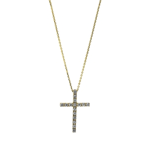 Collier 18 kt GG kreuz