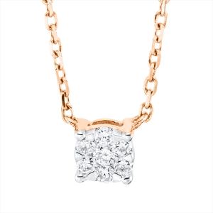 Collier 18 kt RG+WG