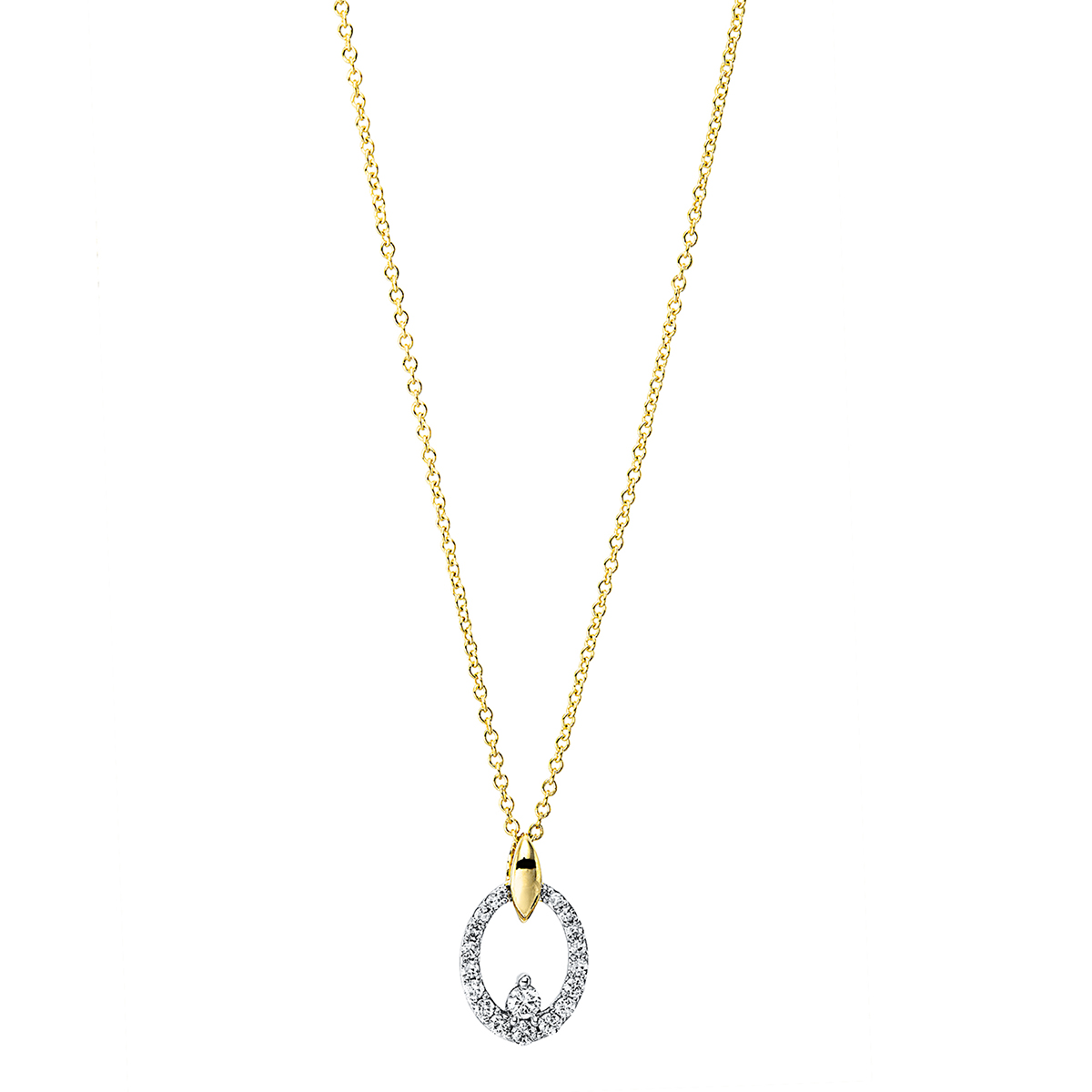 Collier 18 kt GG Kreis, mit Öse