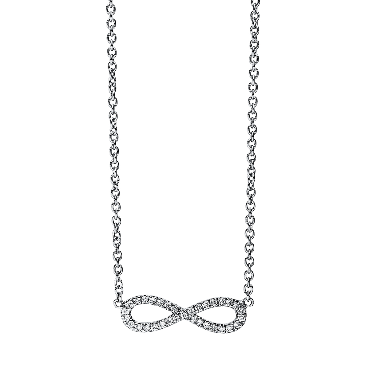 Collier 18 kt WG Infinity, mit ZÖ 41 cm & 40 cm