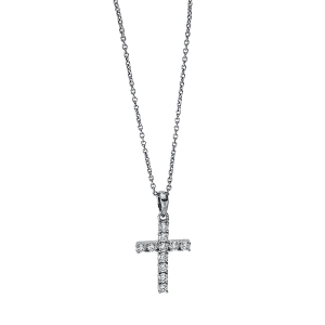 Collier 18 kt GG Kreuz, mit ZÖ 42 cm