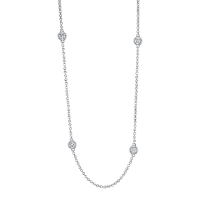 Collier 18 kt WG, mit ZÖ 38.1 cm + 40.6 cm