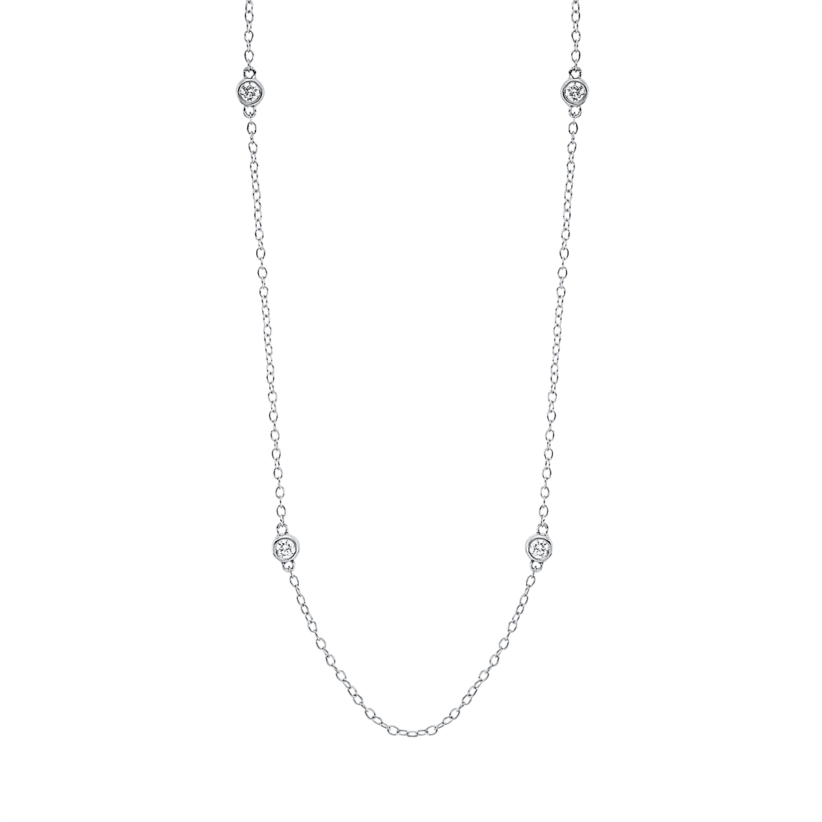 Collier Zarge 18 kt WG, mit ZÖ 38 cm + 41 cm