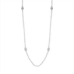 Collier Zarge 18 kt WG, mit ZÖ 38 cm + 41 cm