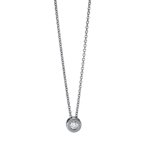 Solitaire Collier Zarge 18kt Gelbgold mit ZÖ 42 cm mit 0,06ct Diamanten