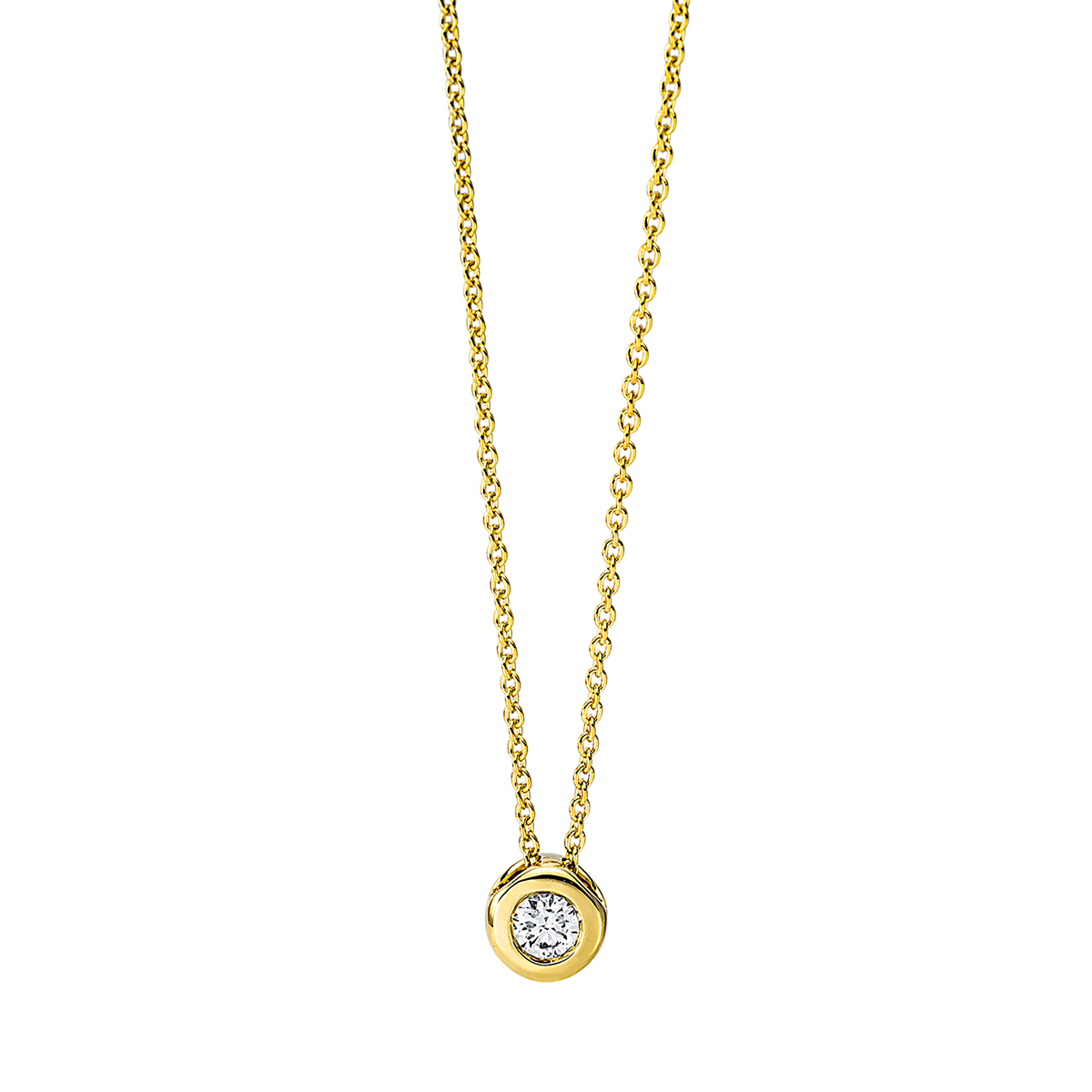 Solitaire Collier  18kt Gelbgold mit 0,10ct Diamanten