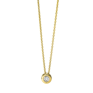 Solitaire Collier  18kt Gelbgold mit 0,10ct Diamanten