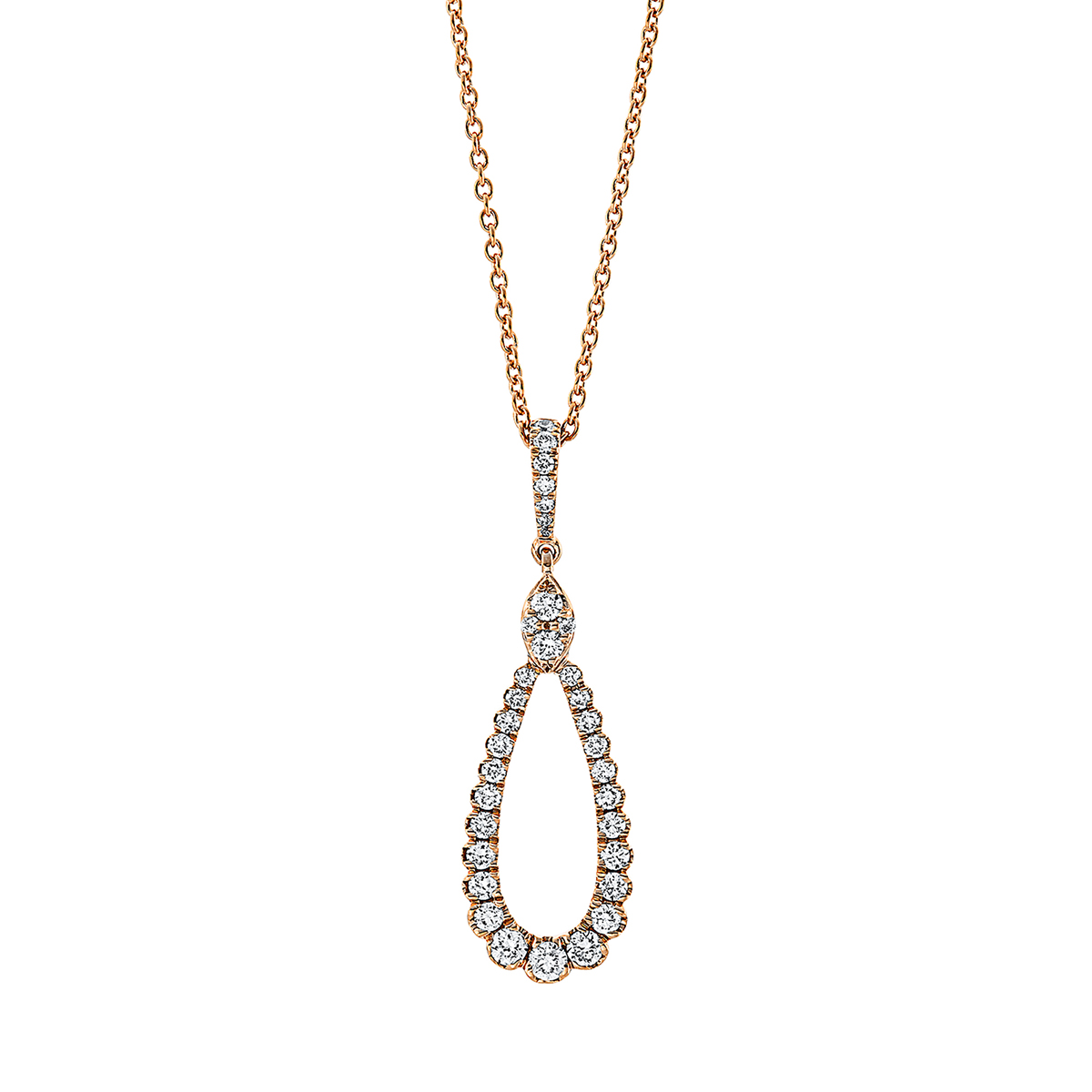 Collier 18 kt RG Tropfen, mit Öse