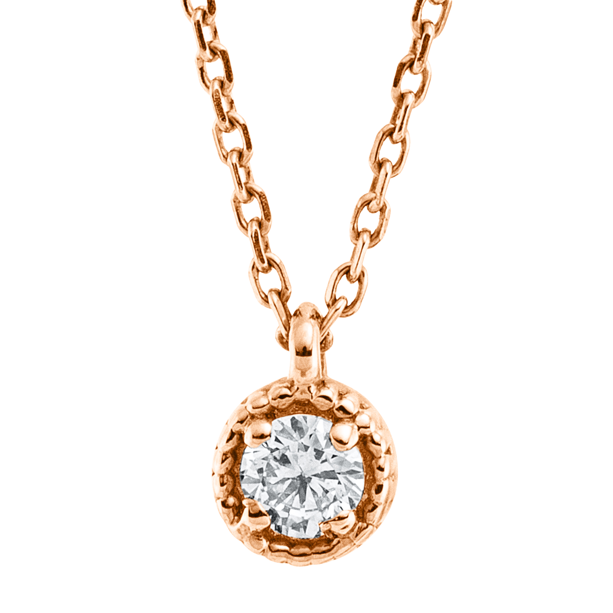 Solitaire Collier  18kt Rotgold mit 0,07ct Diamanten