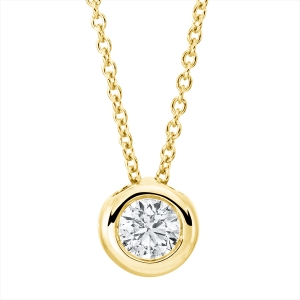 Solitaire Collier Zarge 18kt Gelbgold mit ZÖ 42 cm mit 0,19ct Diamanten