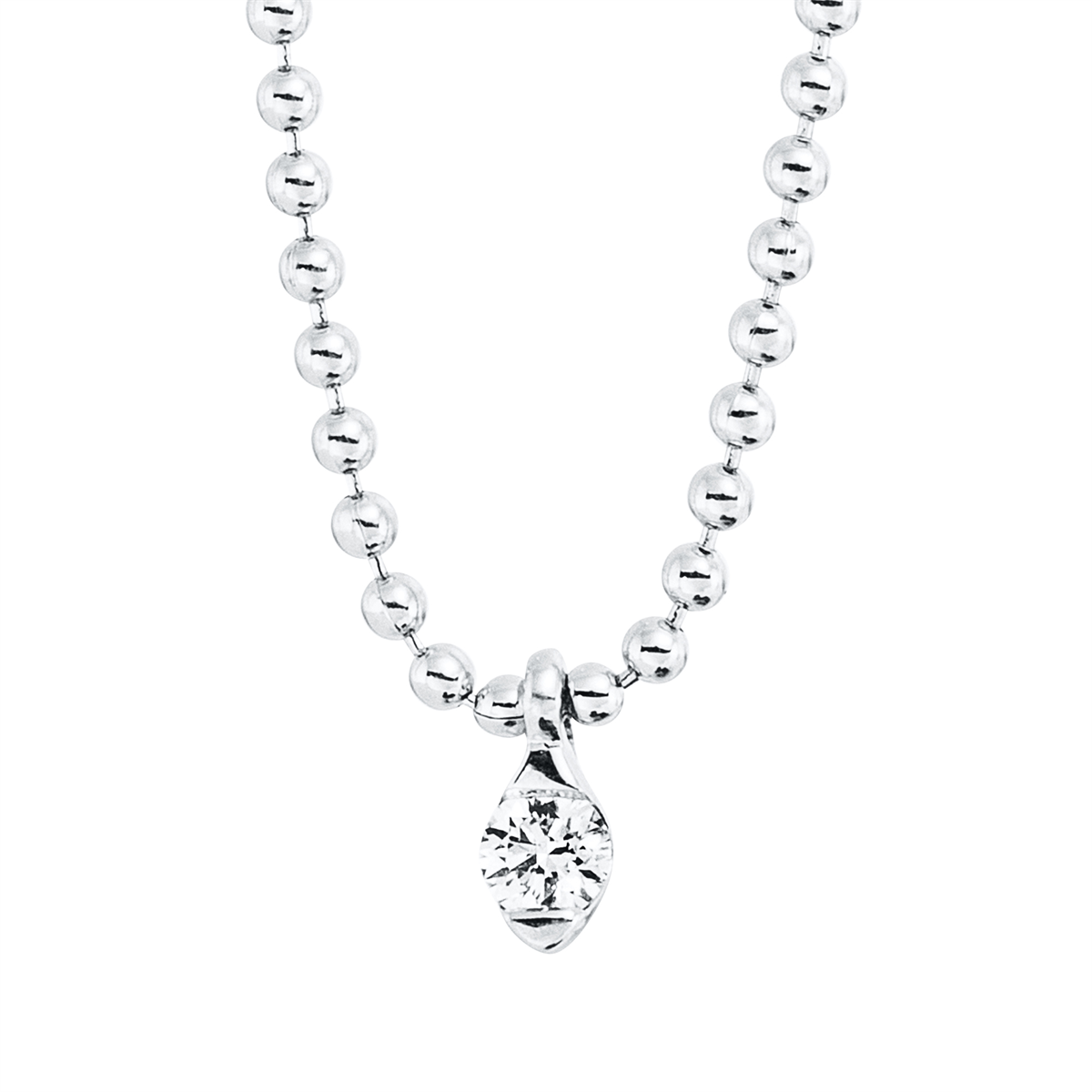 Solitaire Collier  18kt Weißgold mit 0,03ct Diamanten