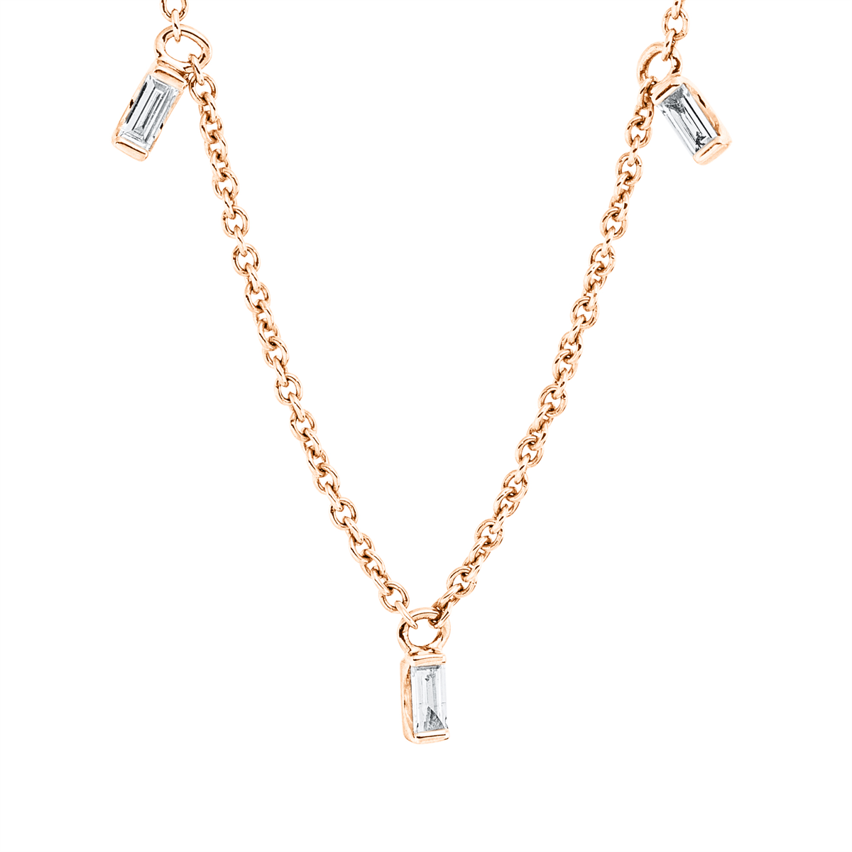 Collier 18 kt RG, mit ZÖ 38,43,44,5 cm