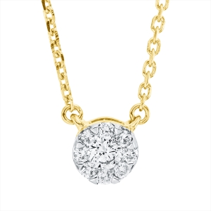 Collier 18 kt GG, Fassung rhodiniert, mit ZÖ 42