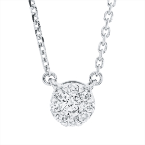 Collier 18 kt GG, Fassung rhodiniert, mit ZÖ 42