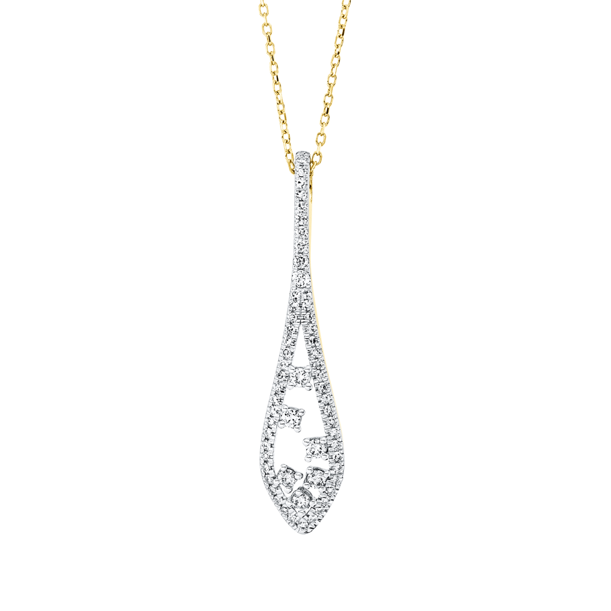 Collier 18 kt GG, Fass. rhod. mit ZÖ 40 cm + 42