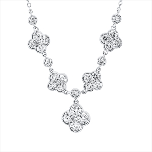 Collier 18 kt GG, Fassung rhodiniert