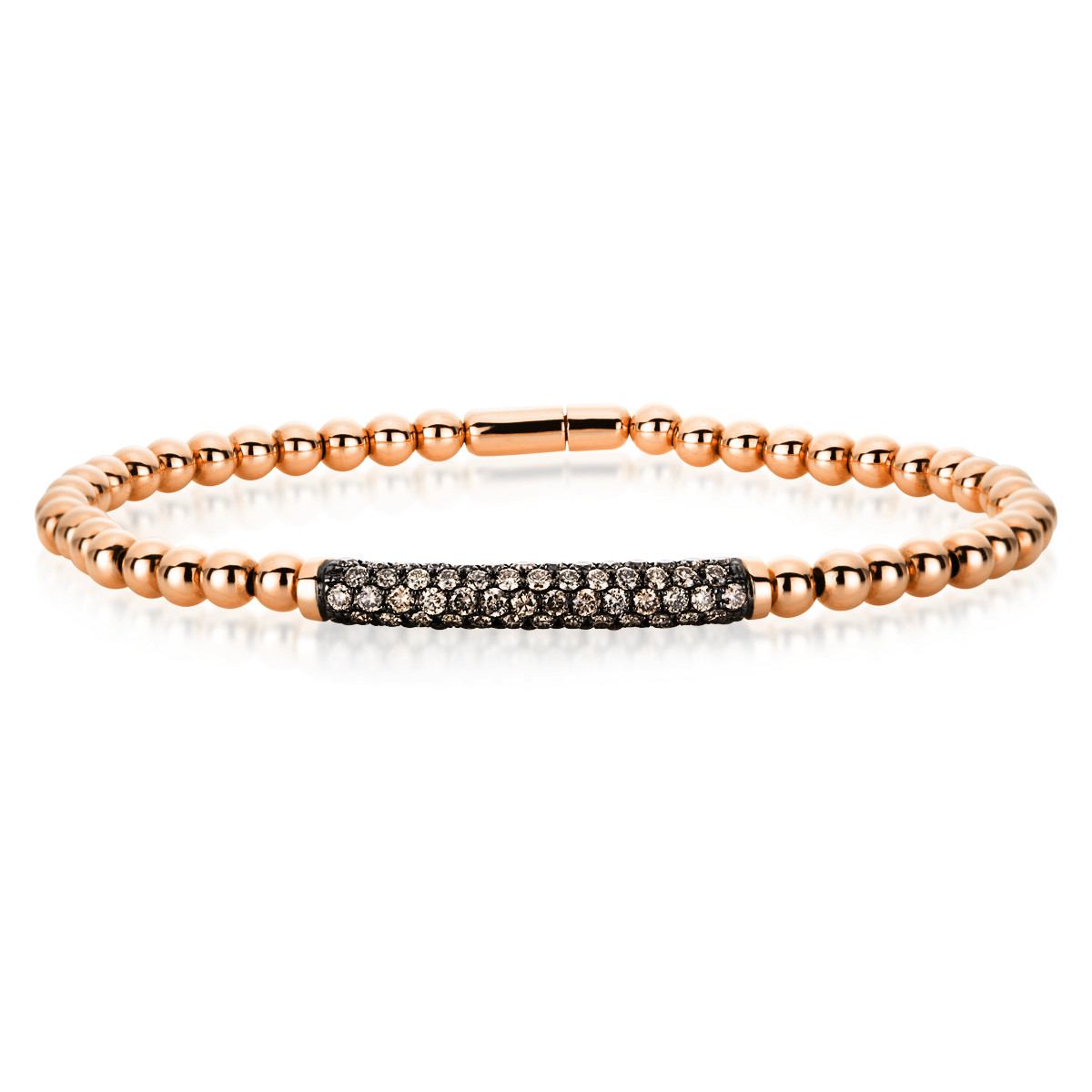 Kugelarmband  18kt Rotgold teils schwarz rhodiniert mit 1,34ct Diamanten