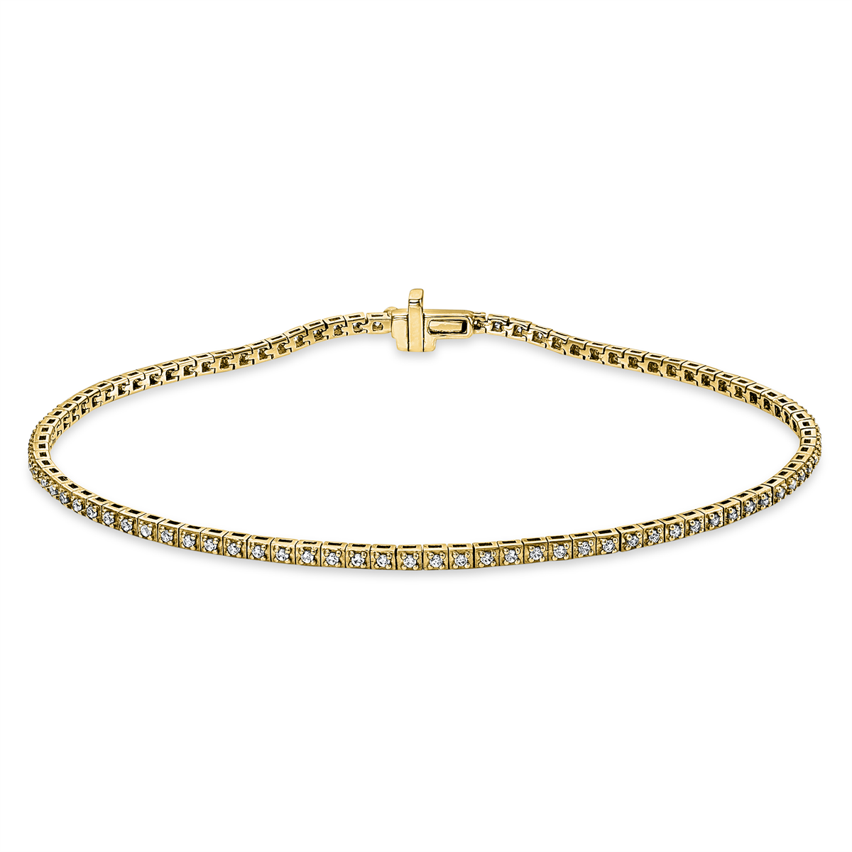 Tennisarmband 4er-Krappe 18kt Gelbgold mit 0,50ct Diamanten