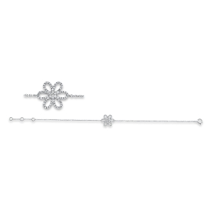 Armband 18 kt WG Blume