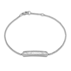 Armband 18 kt GG, Fassung rhodiniert