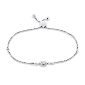 Armband 18 kt GG, Fassung rhodiniert