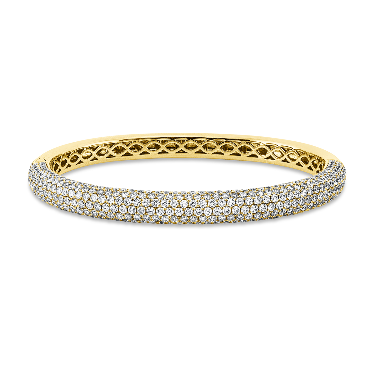 Pavé Armreif  18kt Gelbgold mit 7,01ct Diamanten