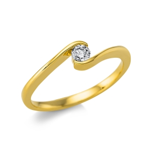 Solitaire Ring  18kt Gelbgold mit 0,13ct Diamanten