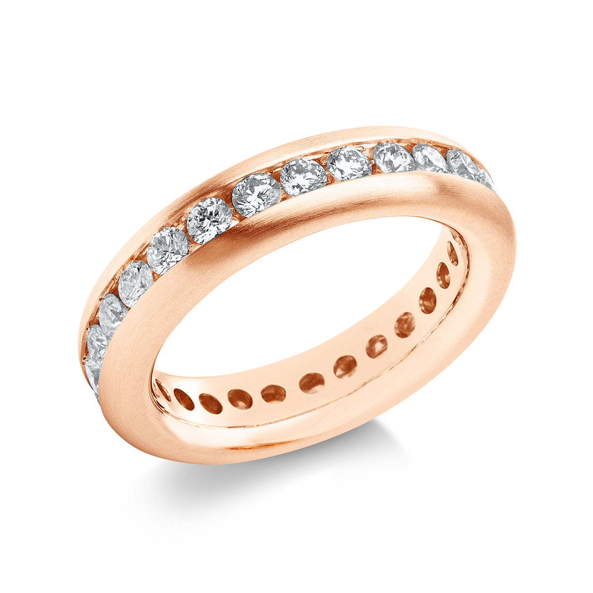 Infinity Memoire Ring  18kt Rotgold mattiert mit 1,55ct Diamanten