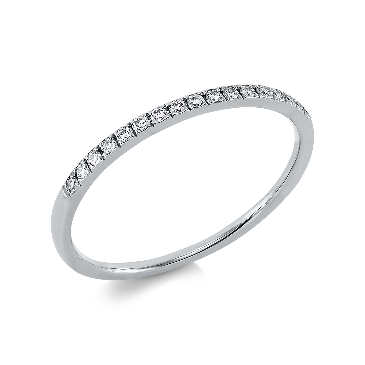 Memoire halb Ring  18kt Weißgold mit 0,16ct Diamanten