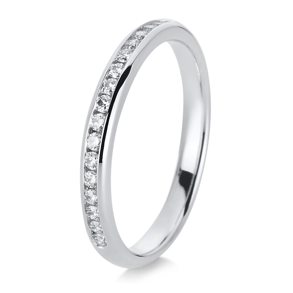 Memoire halb Ring  14kt Weißgold mit 0,17ct Diamanten