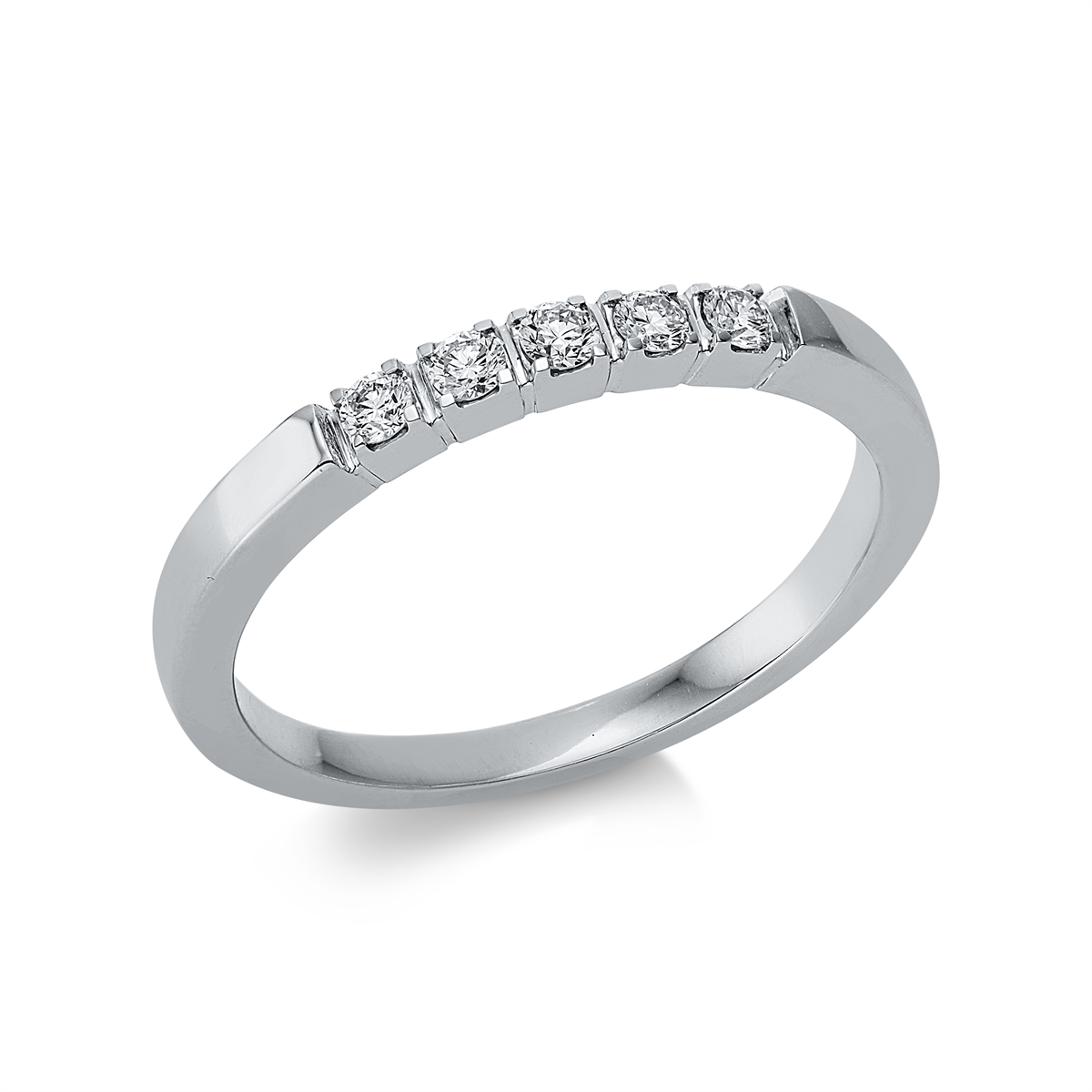 Memoire halb Ring  18kt Weißgold mit 0,14ct Diamanten