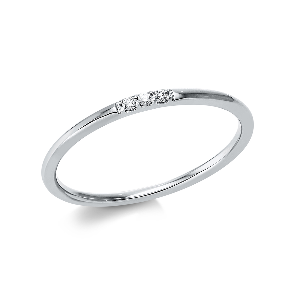 Memoire halb Ring  18kt Weißgold mit 0,02ct Diamanten