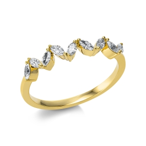 Memoire halb Ring  18kt Gelbgold mit 0,28ct Diamanten