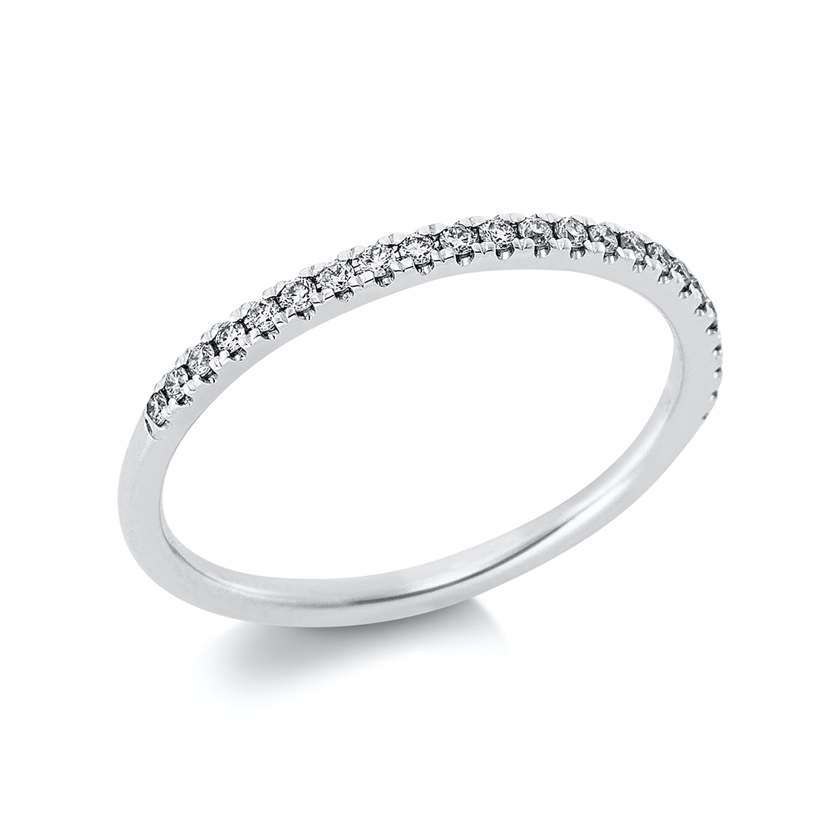 Memoire halb Ring  950PL Platin mit 0,15ct Diamanten