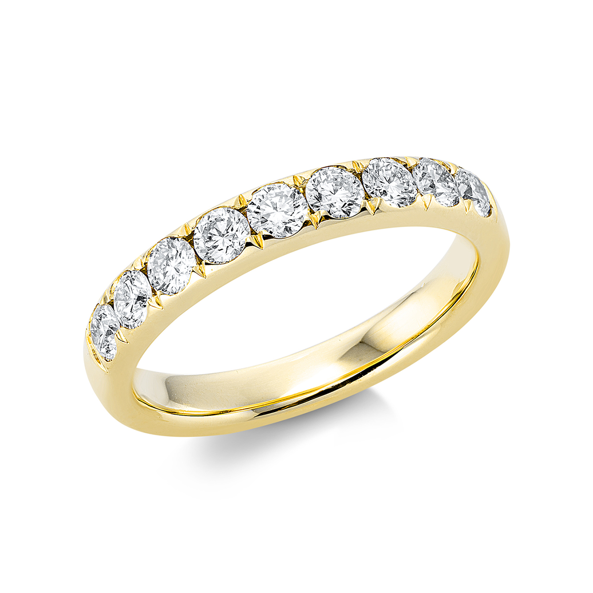 Memoire halb Ring  14kt Gelbgold mit 0,72ct Diamanten