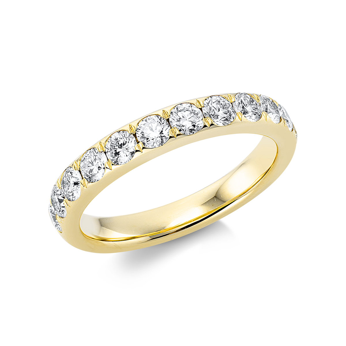 Memoire halb Ring  14kt Gelbgold mit 0,96ct Diamanten