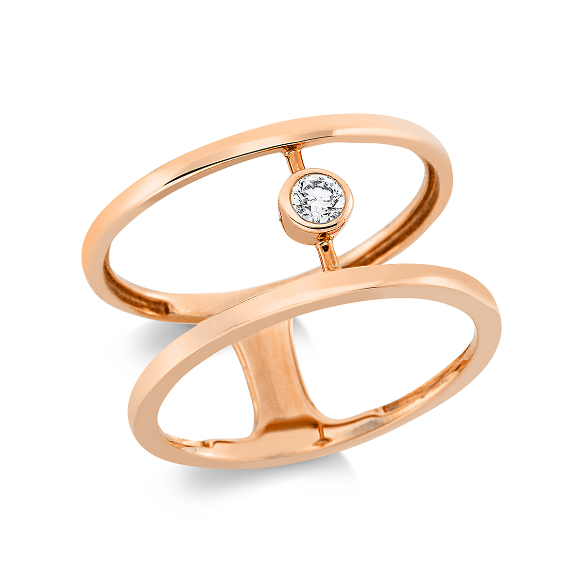 Solitaire Ring  18kt Rotgold mit 0,08ct Diamanten