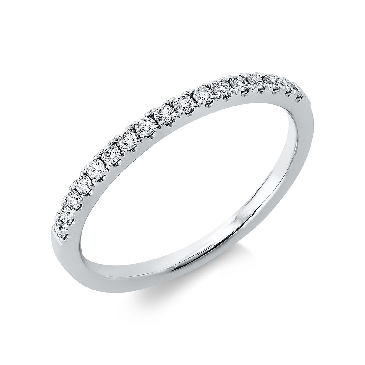 Memoire halb Ring  18kt Weißgold mit 0,16ct Diamanten