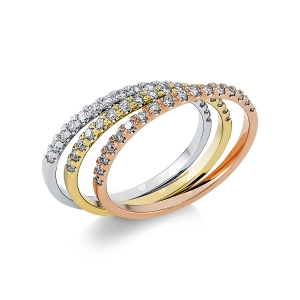 Memoire halb Ring  18kt Weißgold / Gelbgold / Rotgold mit 0,50ct Diamanten