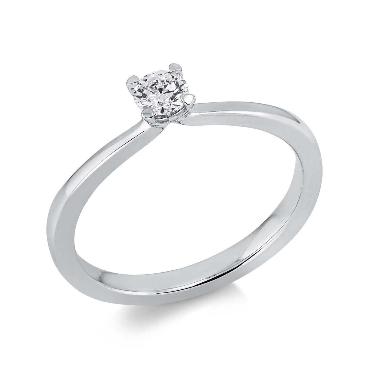 Solitaire Ring 4er-Krappe 950PL Platin mit 0,20ct Diamanten