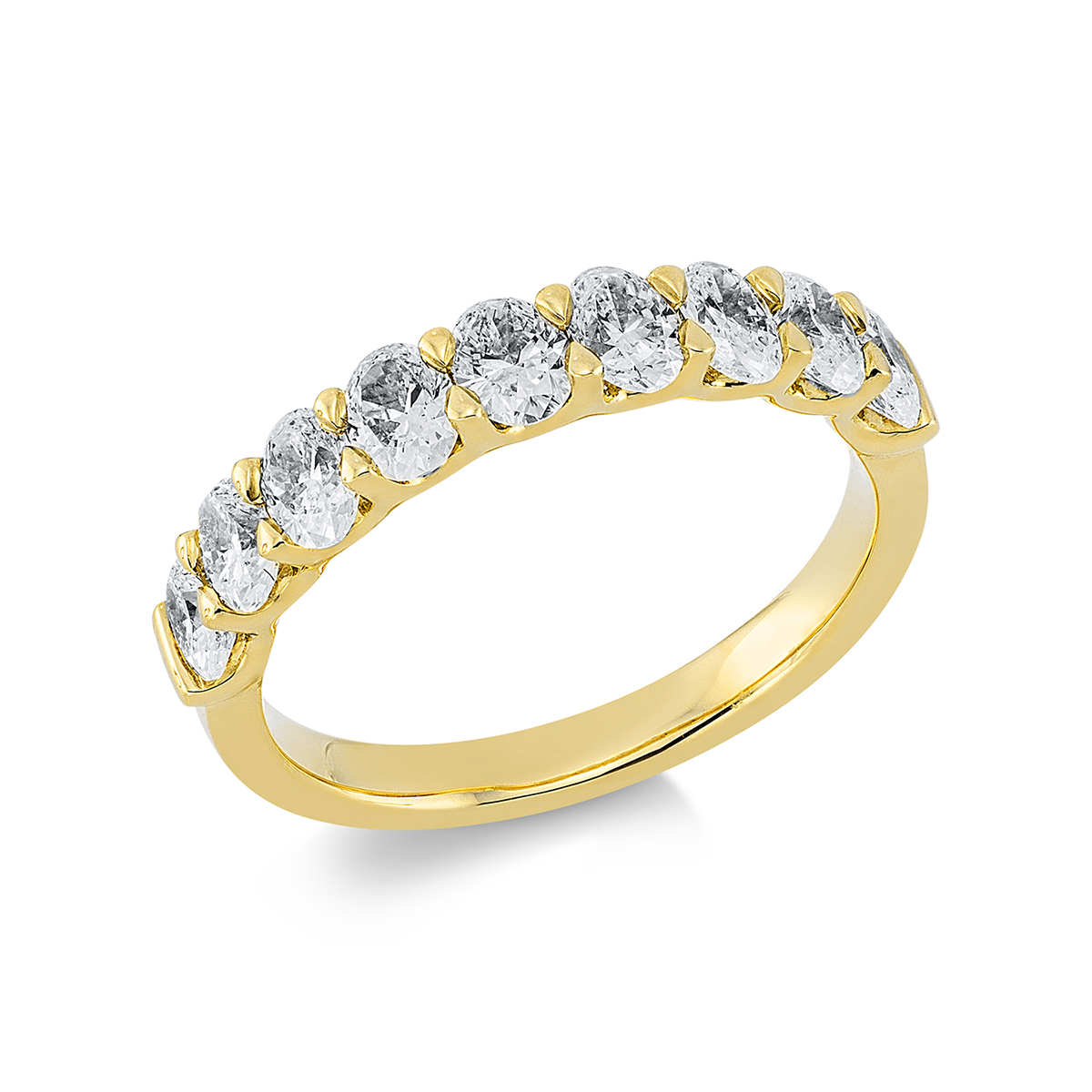 Memoire halb Ring  18kt Gelbgold mit 1,28ct Diamanten